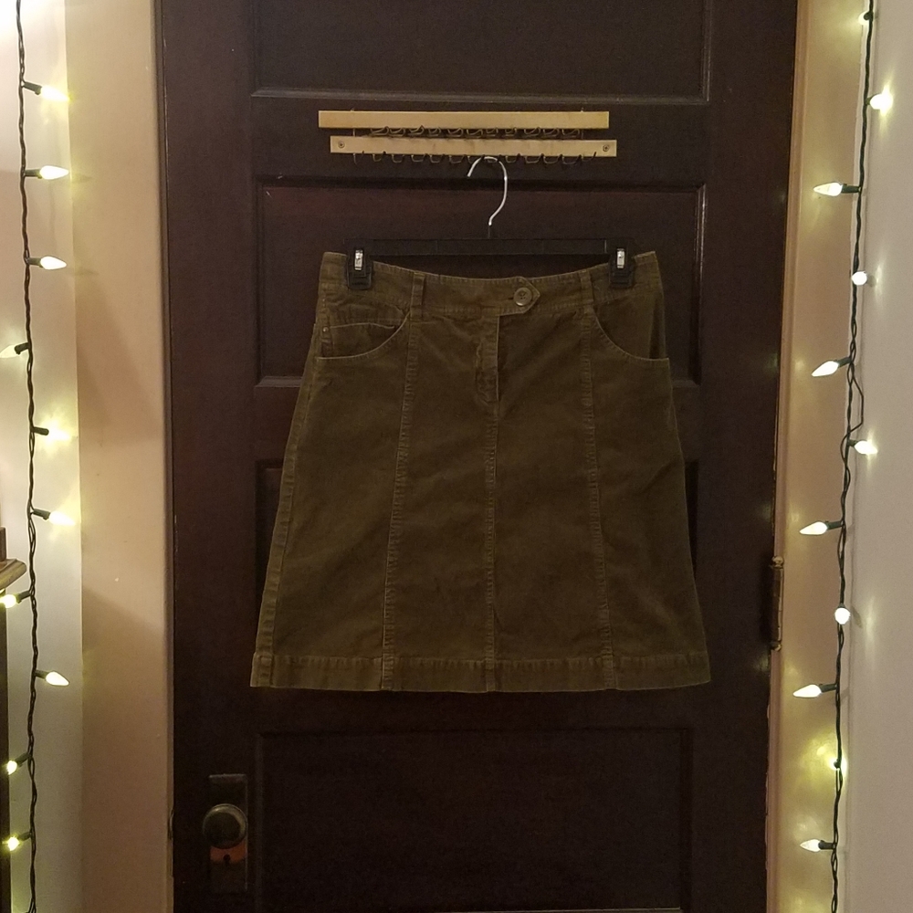 Green Corduroy Skirt